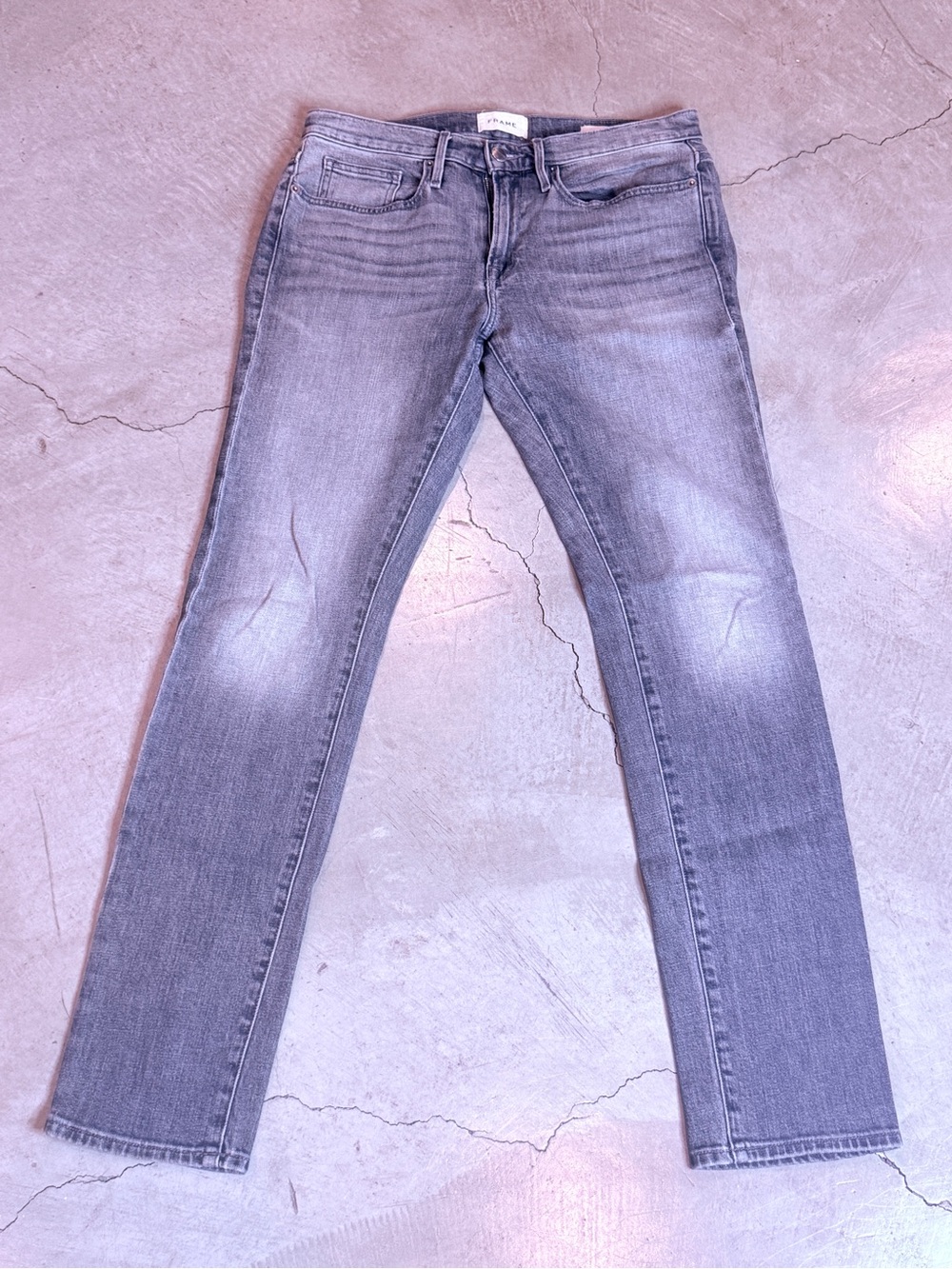 Frame Denim Women's Gray Straight-Leg Jeans